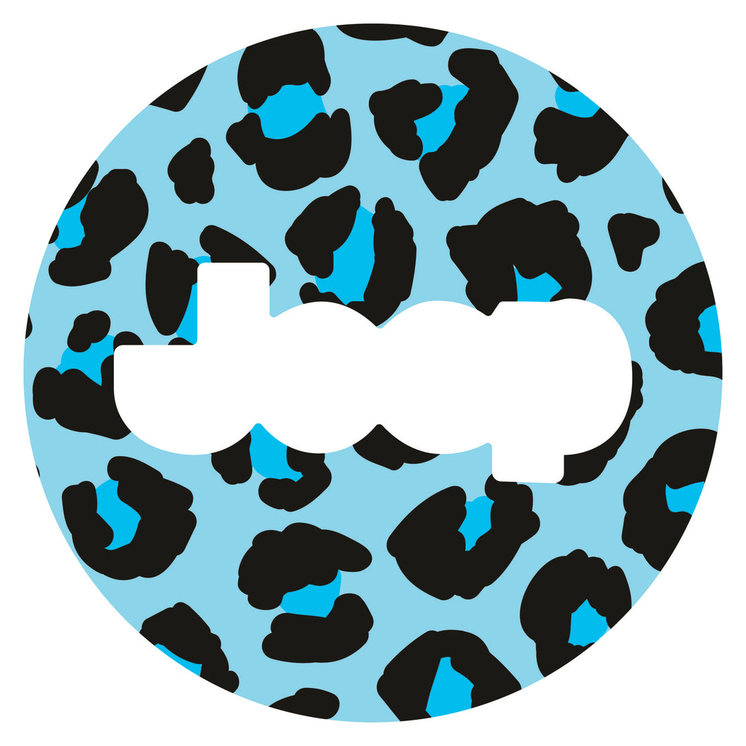 Teal Cheetah Steering Wheel Overlay Graphic