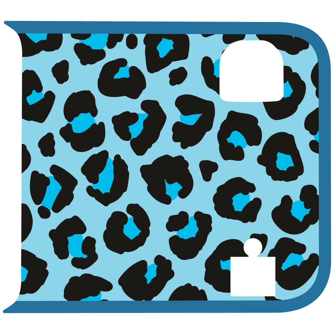 Teal Cheetah Wrangler Tailgate Handle Graphic - Colored Outline