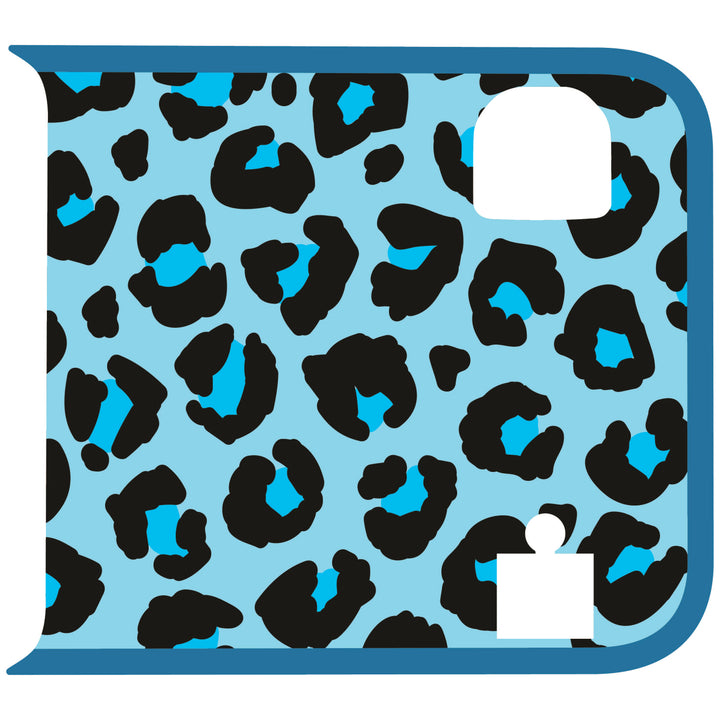 Teal Cheetah Wrangler Tailgate Handle Graphic - Colored Outline