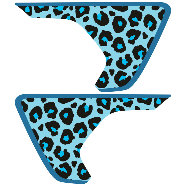 Teal Cheetah Print Fender inserts (Set of 2)