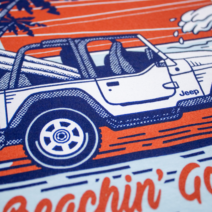 Mens Jeep® Wrangler Beachin' Good Time Longsleeve T-Shirt - Beach Wash Glacier Blue