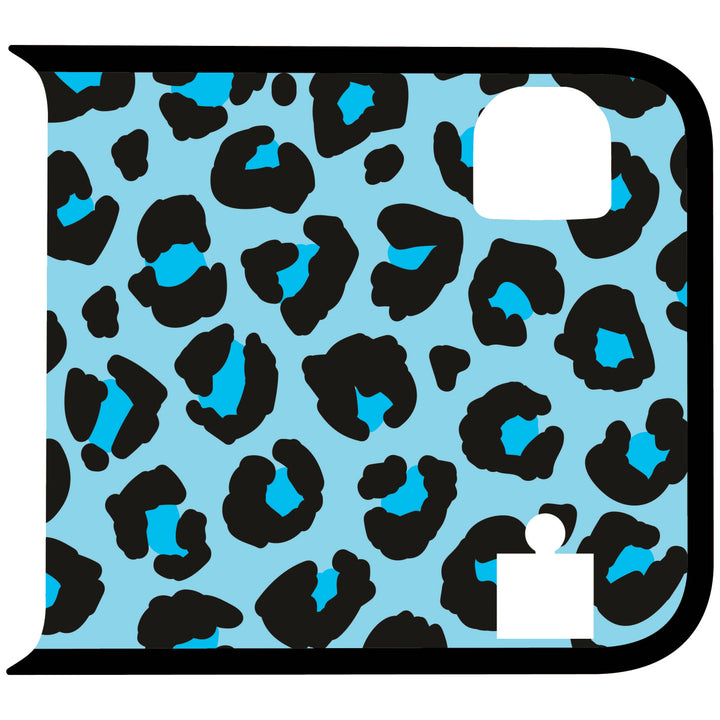 Teal Cheetah Wrangler Tailgate Handle Graphic - Colored Outline