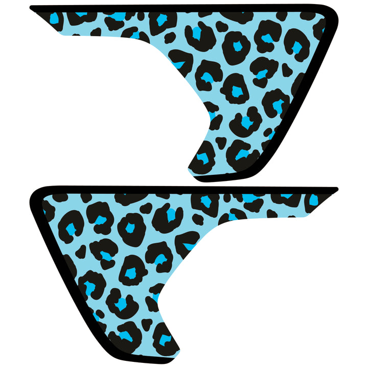 Teal Cheetah Print Fender inserts (Set of 2)