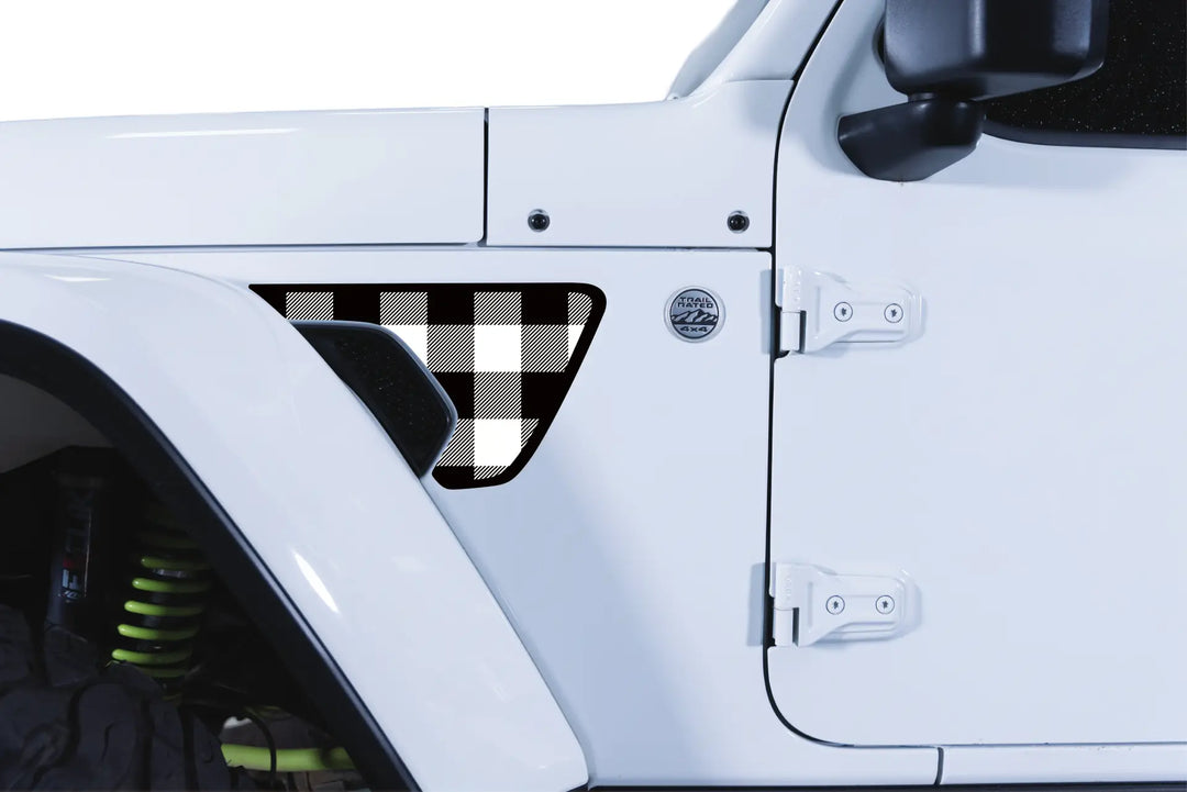 Black and White Plaid Fender Insert (Set Of 2)