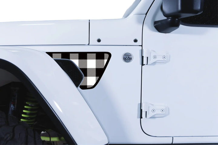 Black and White Plaid Fender Insert (Set Of 2)