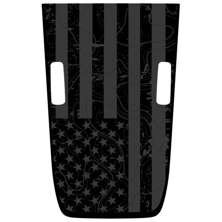 Subdued American Flag Topography Hood Graphic