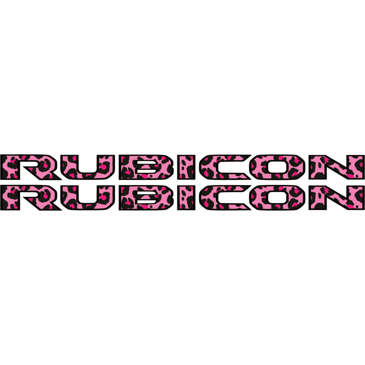 Pink Cheetah Rubicon Hood Lettering