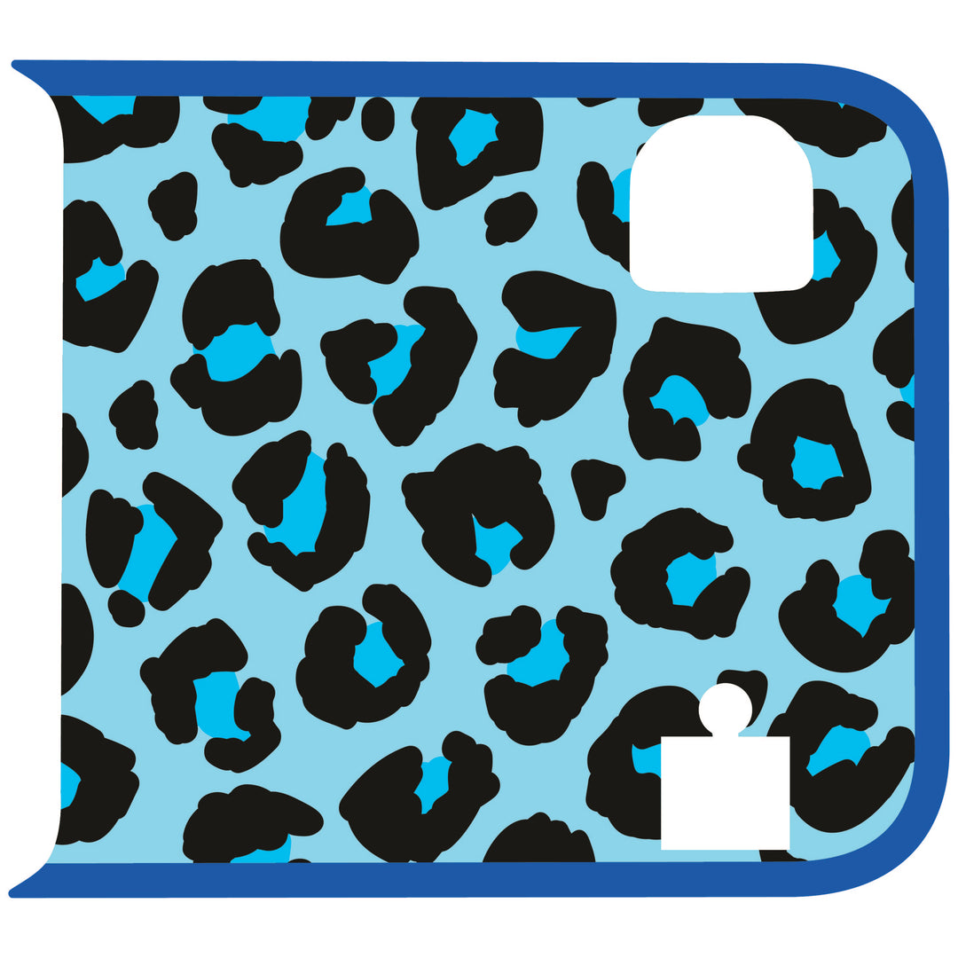 Teal Cheetah Wrangler Tailgate Handle Graphic - Colored Outline