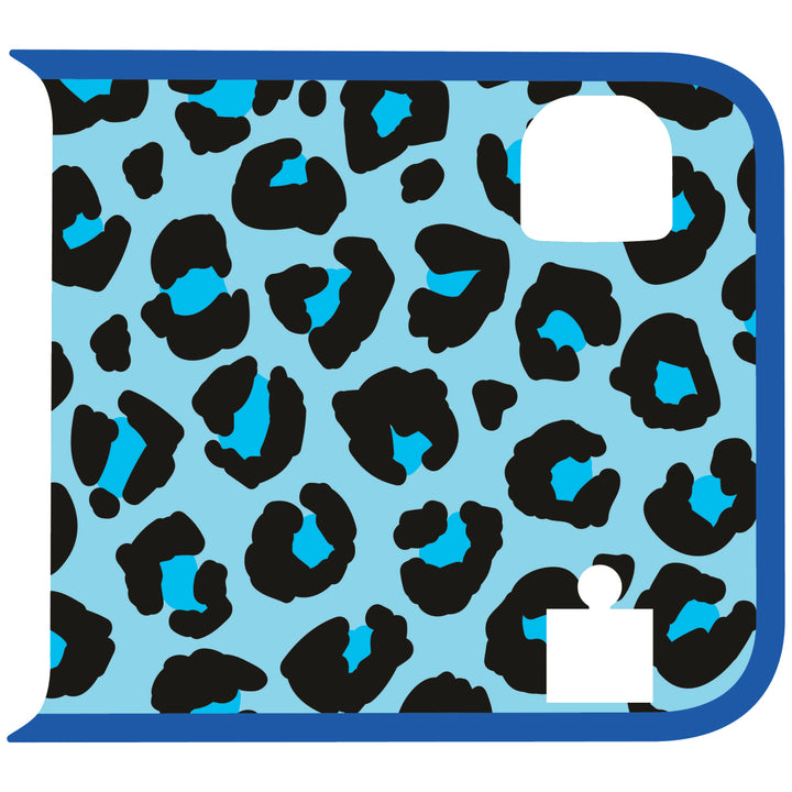 Teal Cheetah Wrangler Tailgate Handle Graphic - Colored Outline