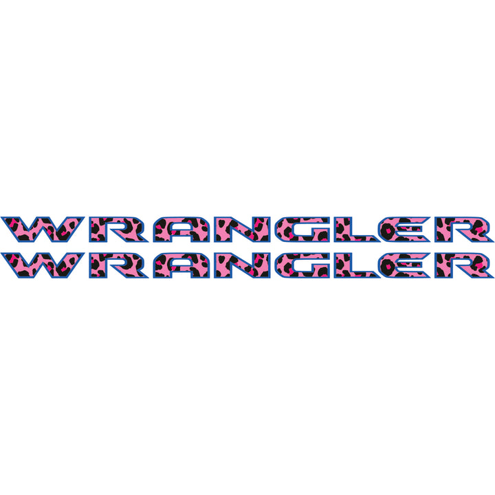 Pink Cheetah Wrangler Hood Lettering