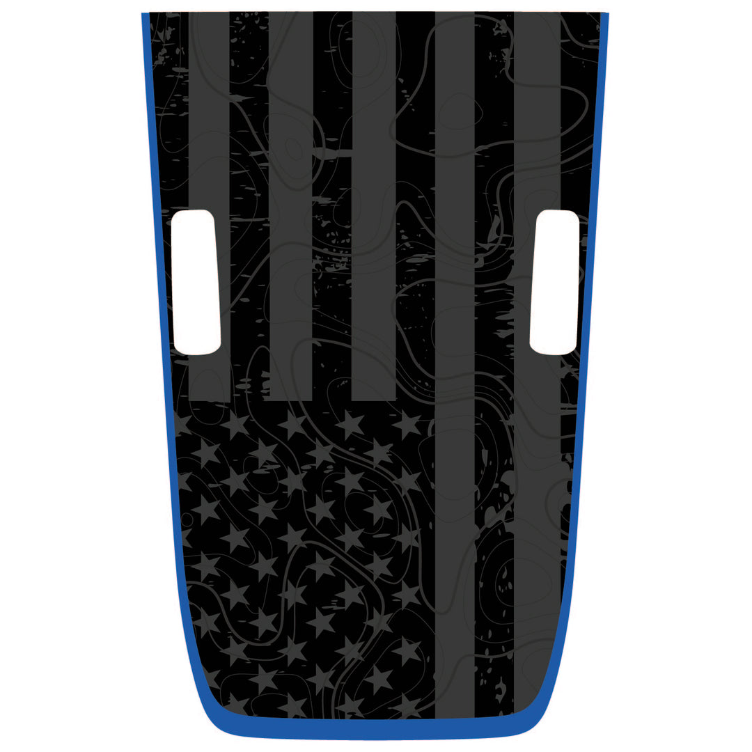 Subdued American Flag Topography Hood Graphic