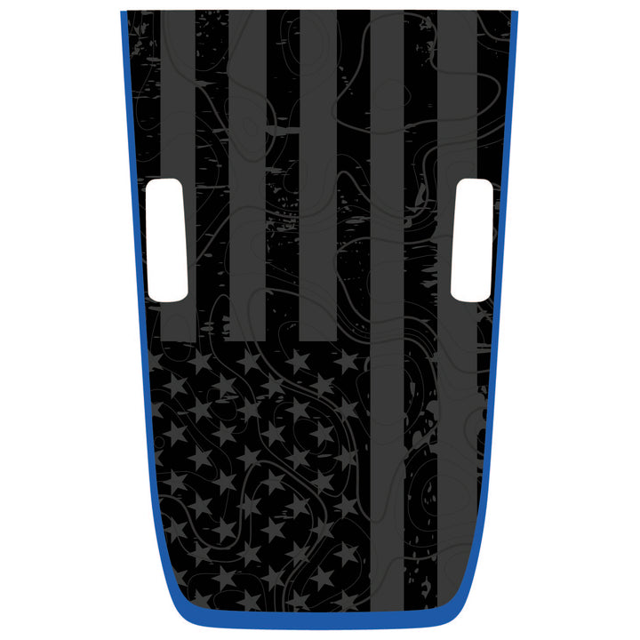Subdued American Flag Topography Hood Graphic
