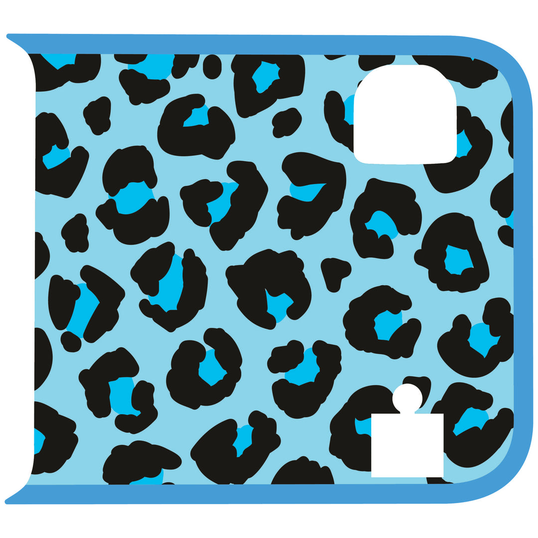 Teal Cheetah Wrangler Tailgate Handle Graphic - Colored Outline