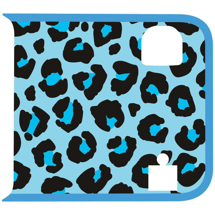 Teal Cheetah Wrangler Tailgate Handle Graphic - Colored Outline