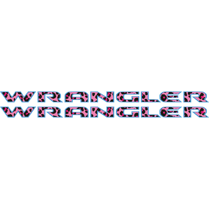 Pink Cheetah Wrangler Hood Lettering