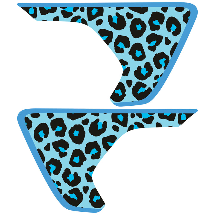 Teal Cheetah Print Fender inserts (Set of 2)