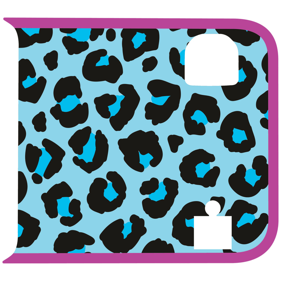 Teal Cheetah Wrangler Tailgate Handle Graphic - Colored Outline