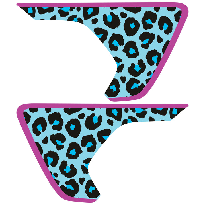 Teal Cheetah Print Fender inserts (Set of 2)