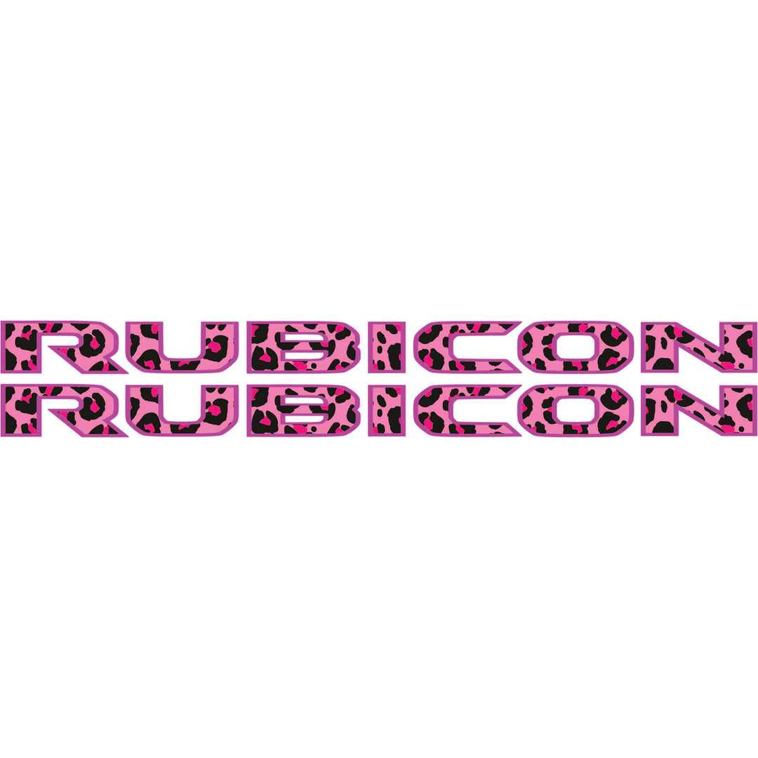 Pink Cheetah Rubicon Hood Lettering