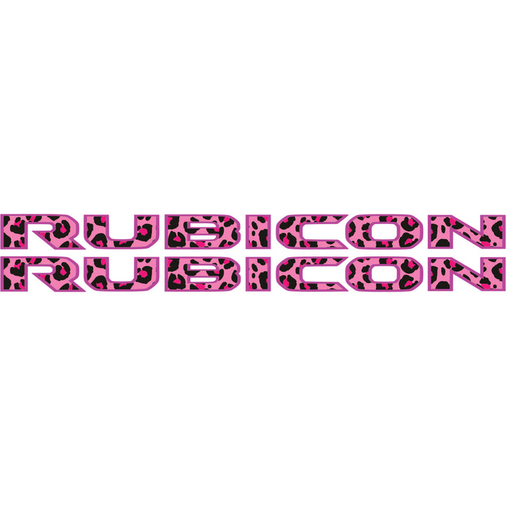 Pink Cheetah Rubicon Hood Lettering