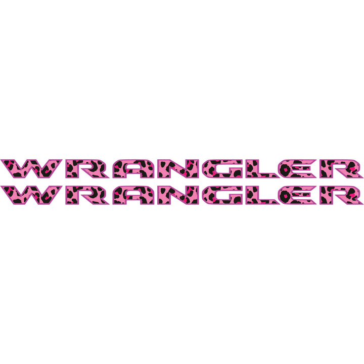Pink Cheetah Wrangler Hood Lettering