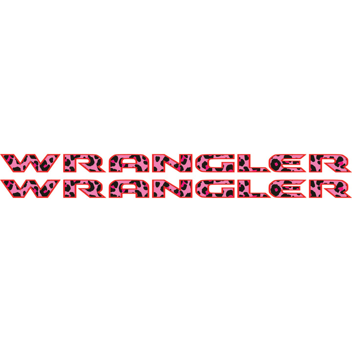 Pink Cheetah Wrangler Hood Lettering