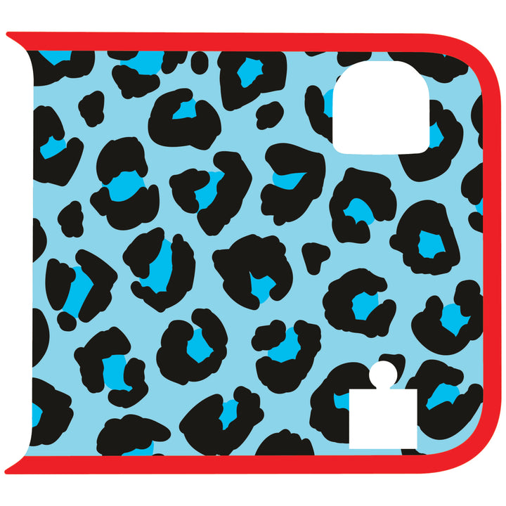 Teal Cheetah Wrangler Tailgate Handle Graphic - Colored Outline