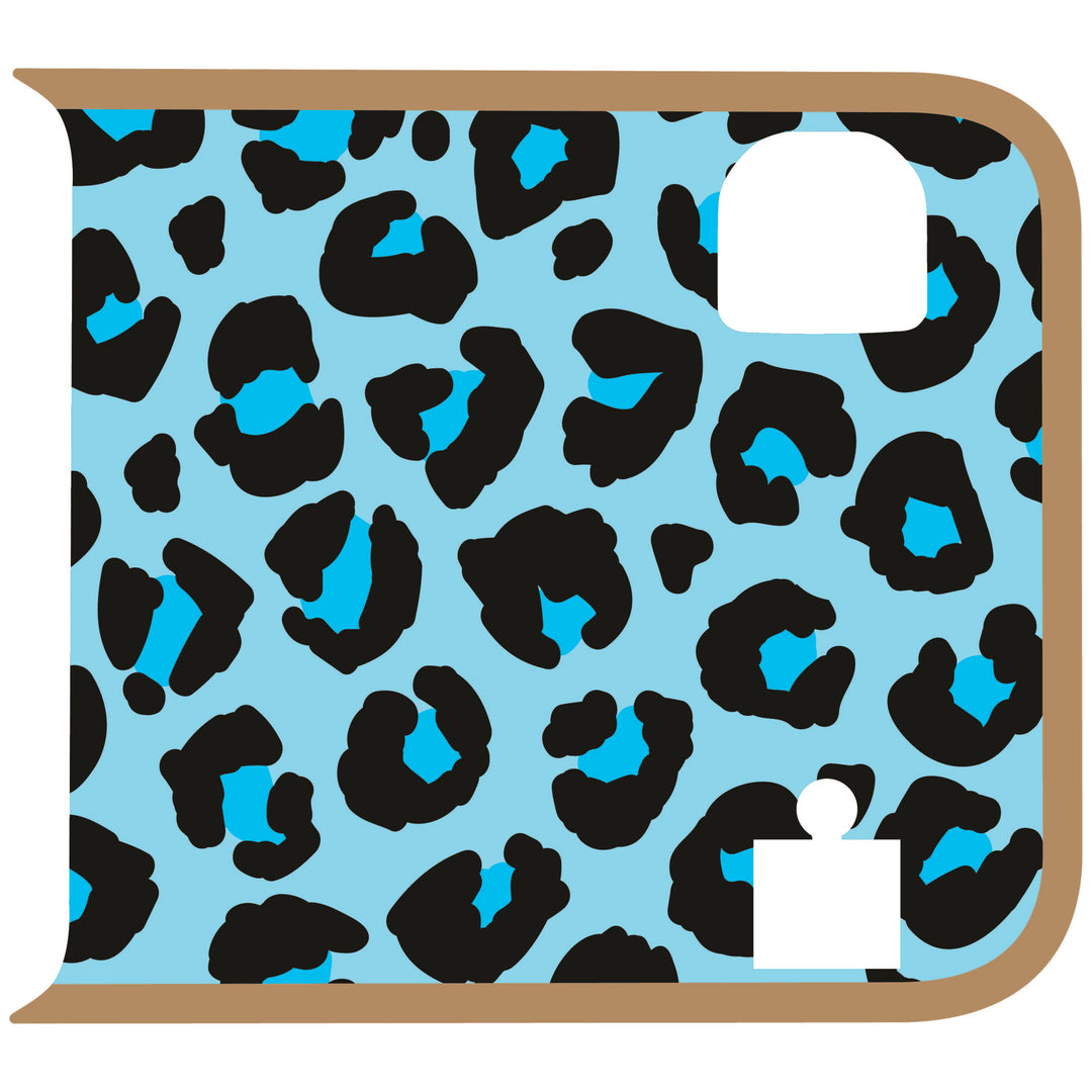 Teal Cheetah Wrangler Tailgate Handle Graphic - Colored Outline