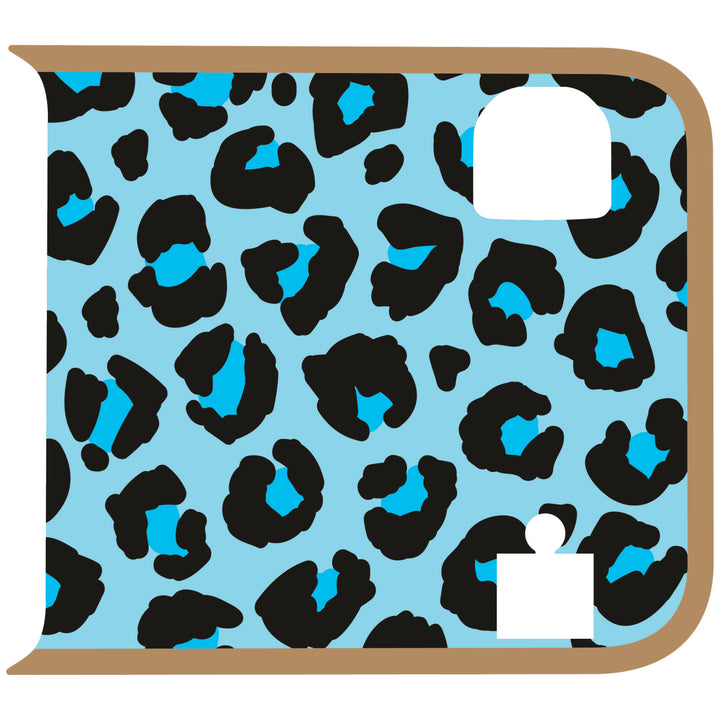 Teal Cheetah Wrangler Tailgate Handle Graphic - Colored Outline