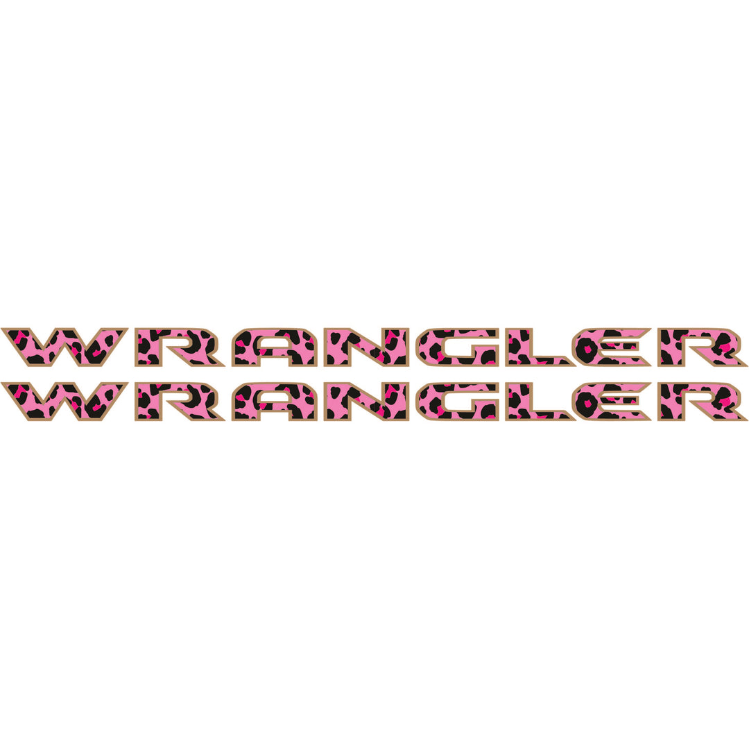 Pink Cheetah Wrangler Hood Lettering
