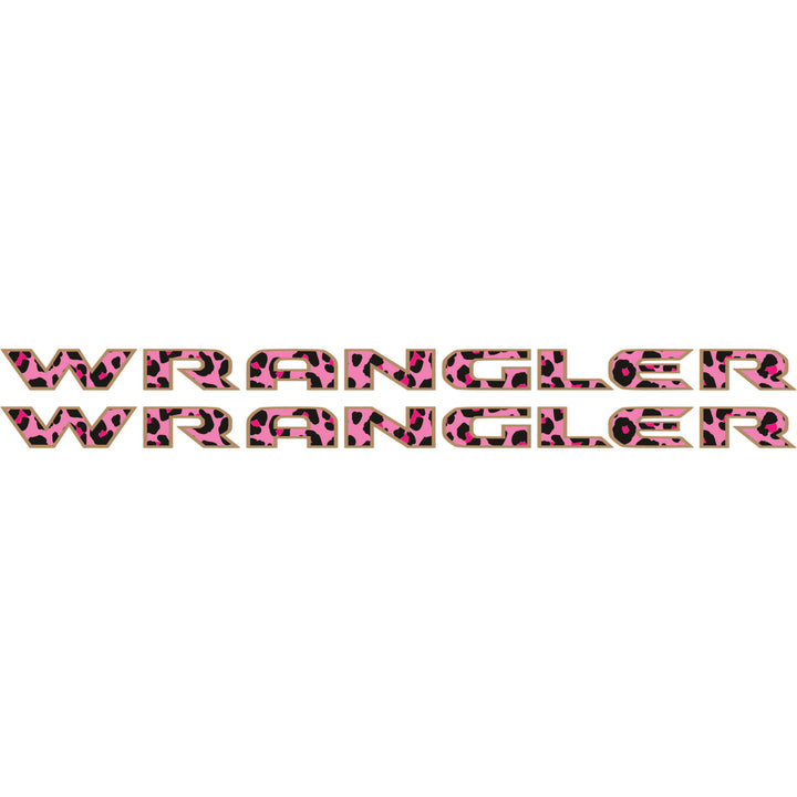 Pink Cheetah Wrangler Hood Lettering
