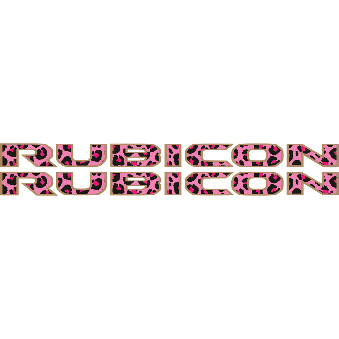 Pink Cheetah Rubicon Hood Lettering