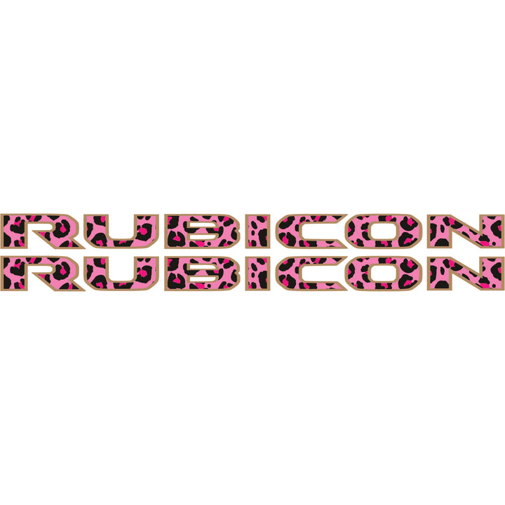 Pink Cheetah Rubicon Hood Lettering