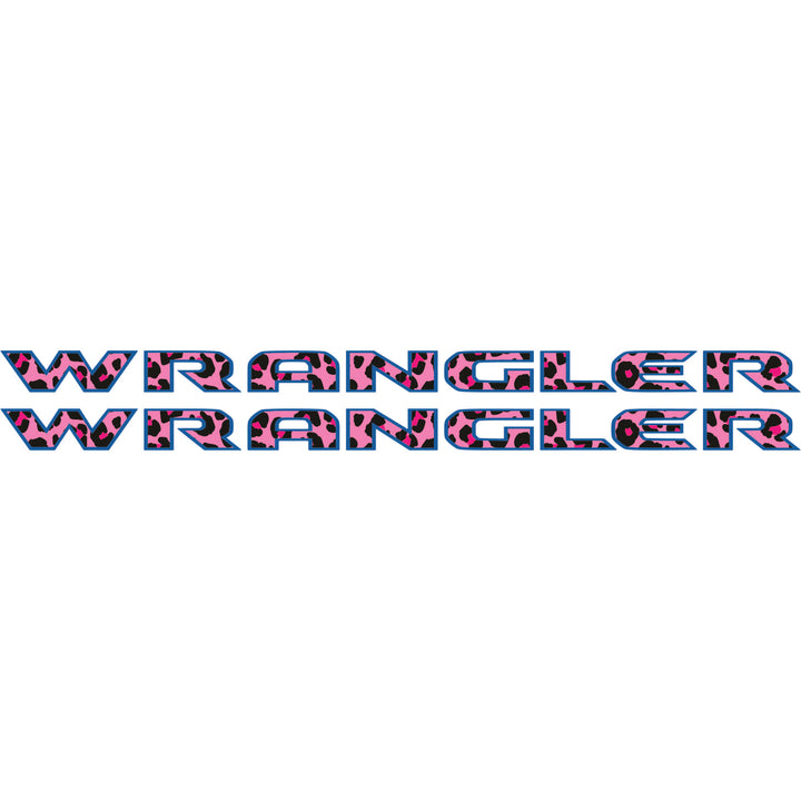 Pink Cheetah Wrangler Hood Lettering