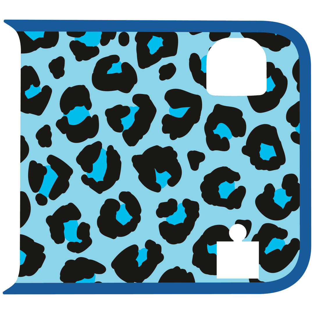 Teal Cheetah Wrangler Tailgate Handle Graphic - Colored Outline