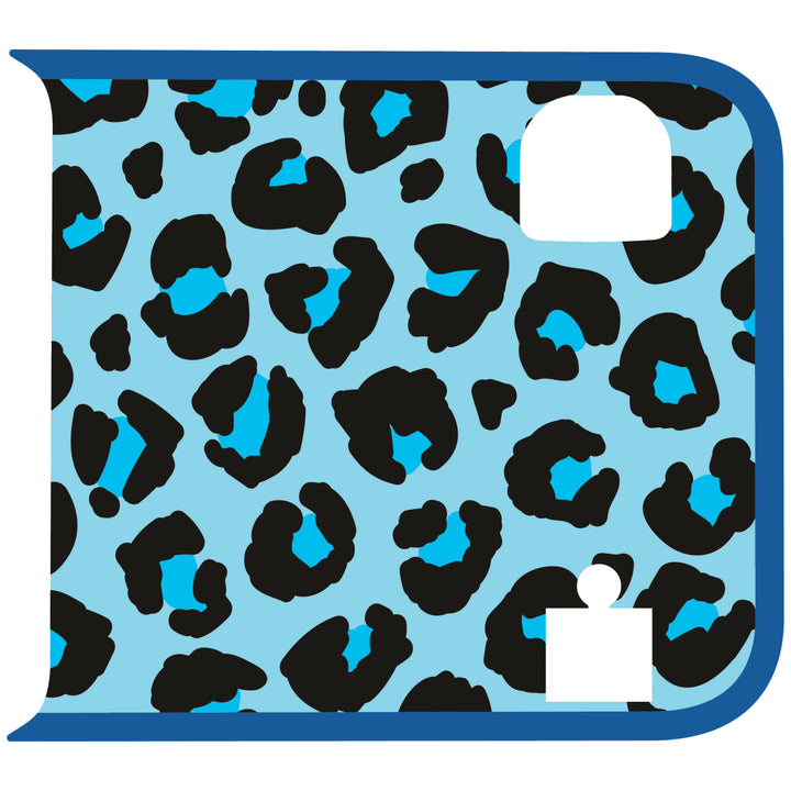 Teal Cheetah Wrangler Tailgate Handle Graphic - Colored Outline