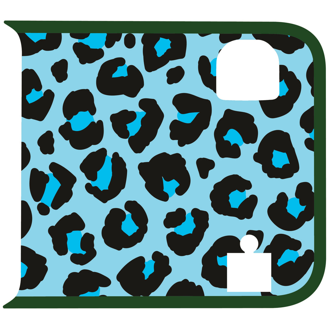 Teal Cheetah Wrangler Tailgate Handle Graphic - Colored Outline