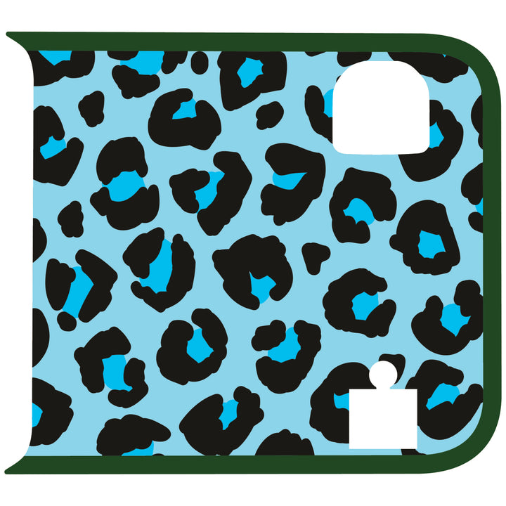 Teal Cheetah Wrangler Tailgate Handle Graphic - Colored Outline