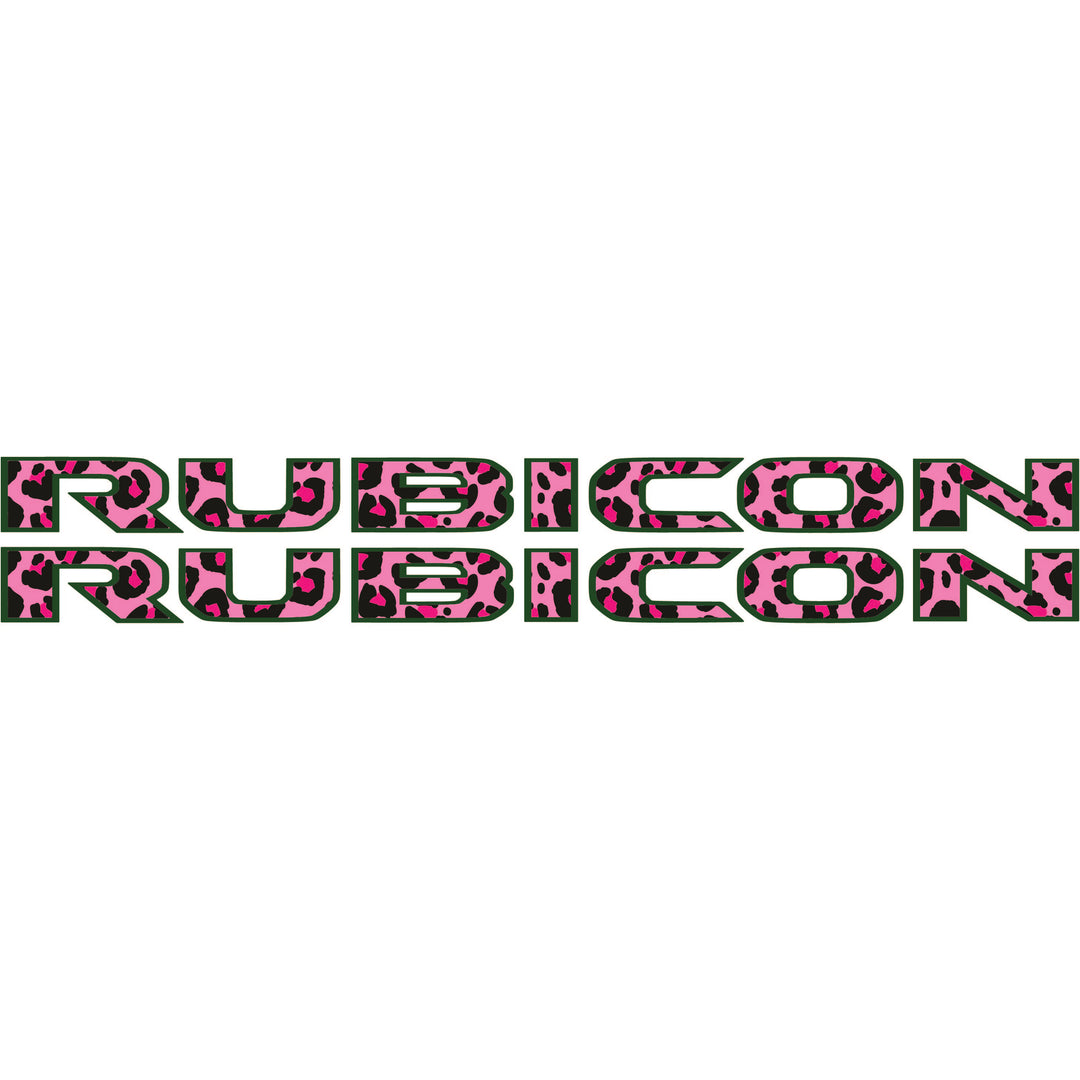 Pink Cheetah Rubicon Hood Lettering