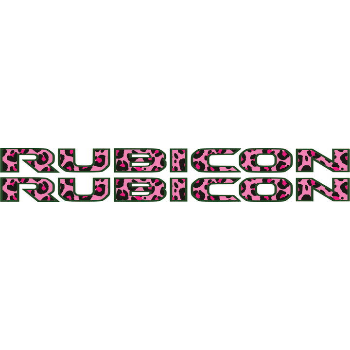 Pink Cheetah Rubicon Hood Lettering
