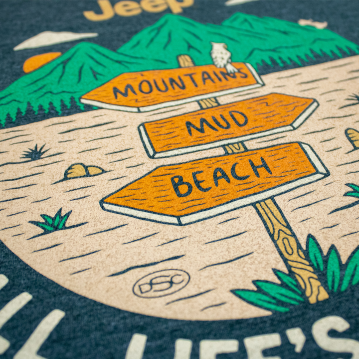 Mens Jeep® For All Life's Adventures T-Shirt - Heather Forest Green