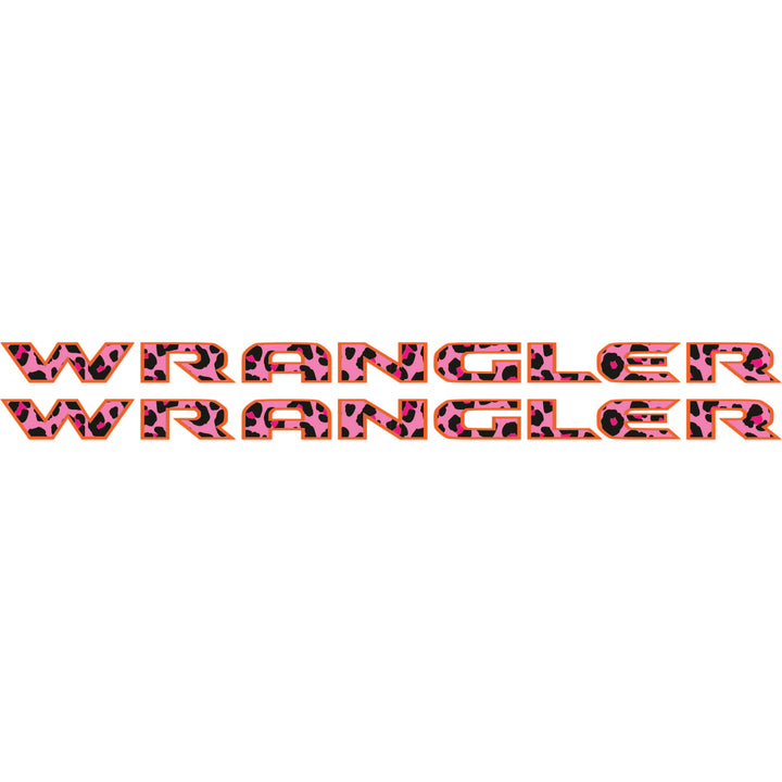 Pink Cheetah Wrangler Hood Lettering
