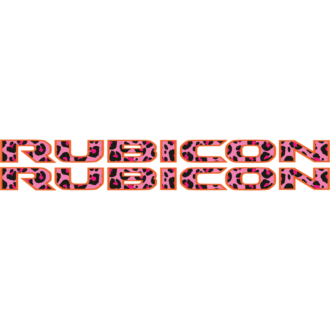 Pink Cheetah Rubicon Hood Lettering