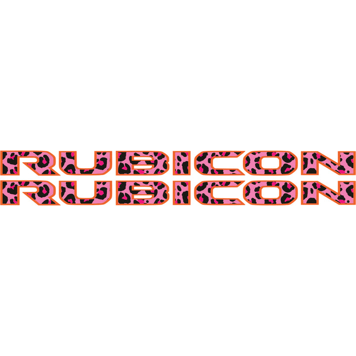 Pink Cheetah Rubicon Hood Lettering