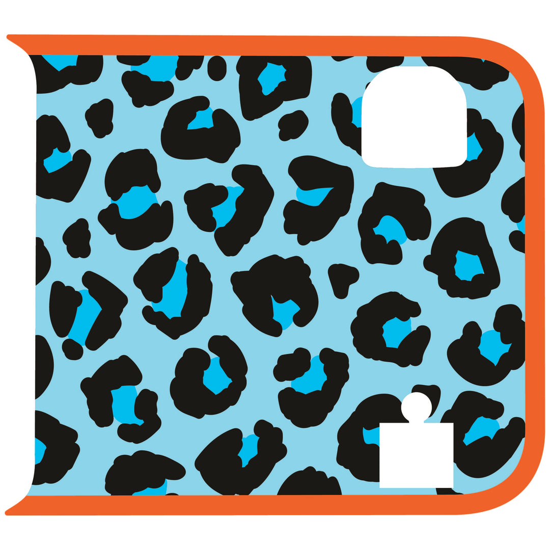 Teal Cheetah Wrangler Tailgate Handle Graphic - Colored Outline