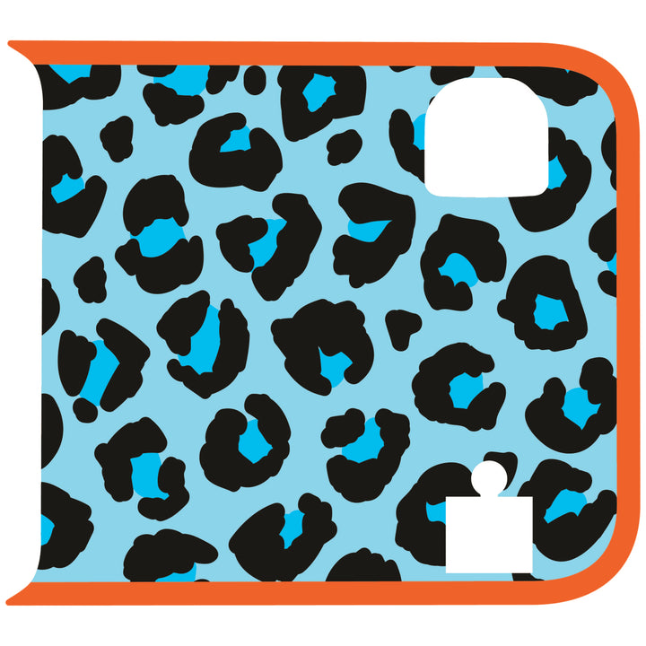 Teal Cheetah Wrangler Tailgate Handle Graphic - Colored Outline