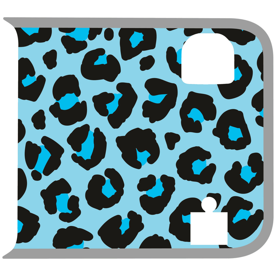 Teal Cheetah Wrangler Tailgate Handle Graphic - Colored Outline