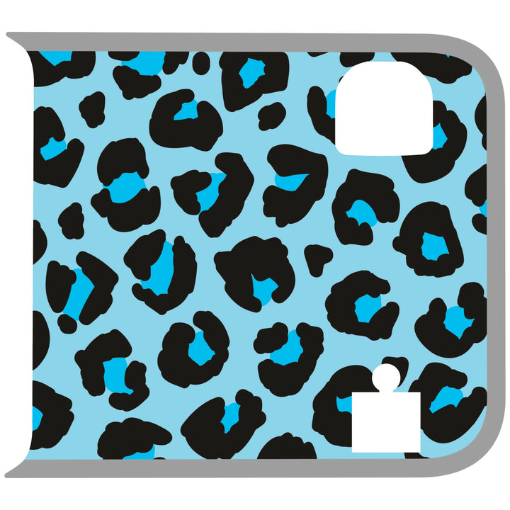 Teal Cheetah Wrangler Tailgate Handle Graphic - Colored Outline