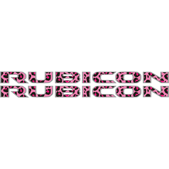 Pink Cheetah Rubicon Hood Lettering