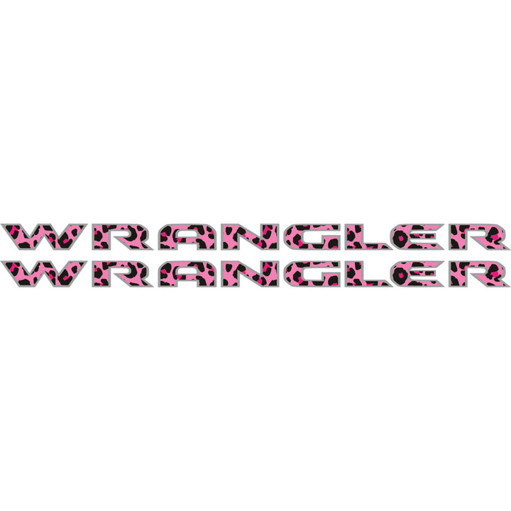 Pink Cheetah Wrangler Hood Lettering